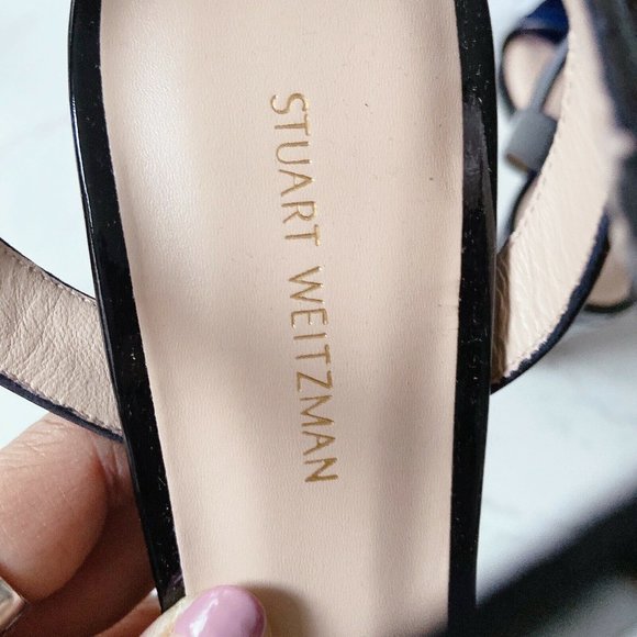 Stuart Weitzman Ankle Strap Heel Sandal Black - Picture 6 of 9